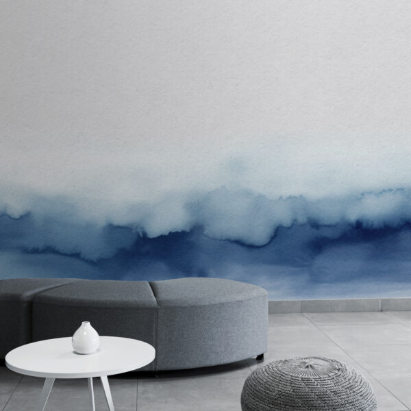 Fotomurales Fotomurales Una acuarela azul y blanca (SKU: u97859)