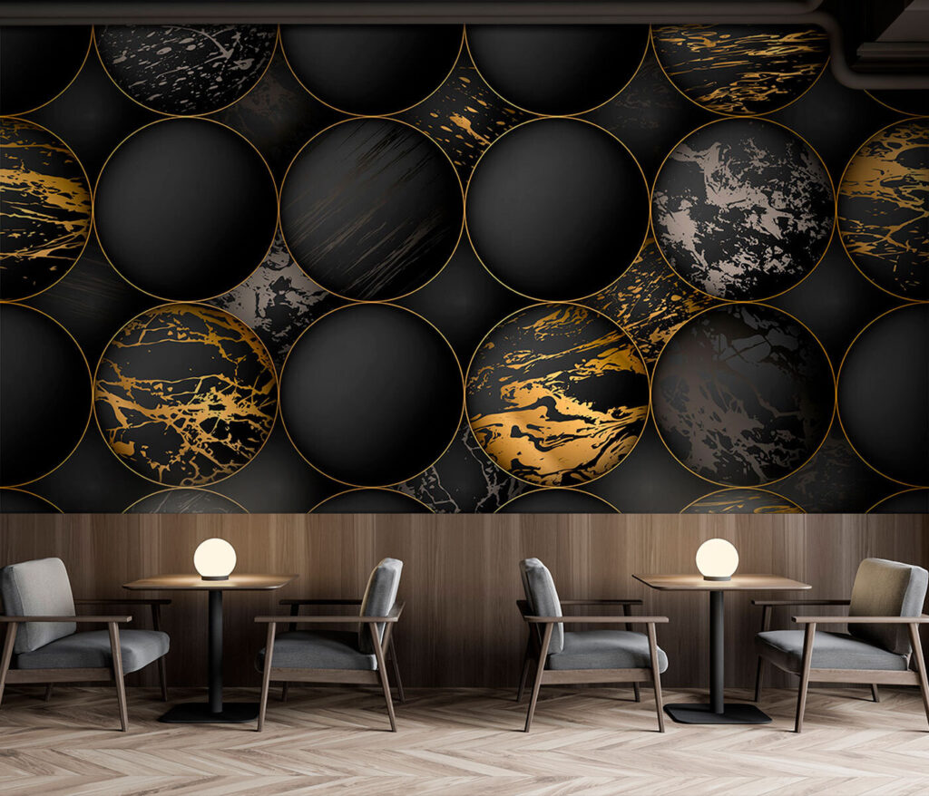 Elegant orbs with metallic splashes