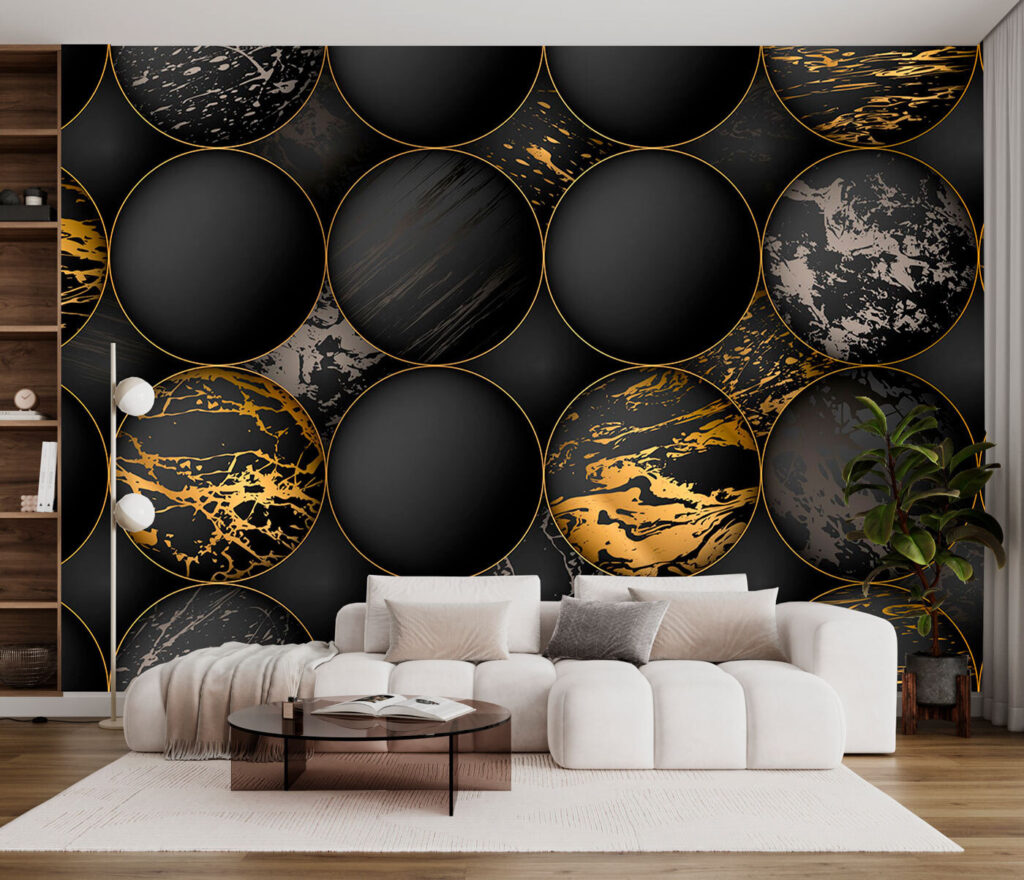 Elegant orbs with metallic splashes