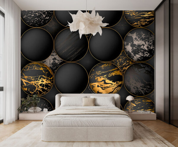 Elegantes orbes con salpicaduras metálicas Elegantes orbes con salpicaduras metálicas