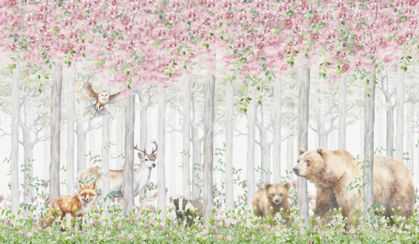 Un cuadro de animales en el bosque Un cuadro de animales en el bosque