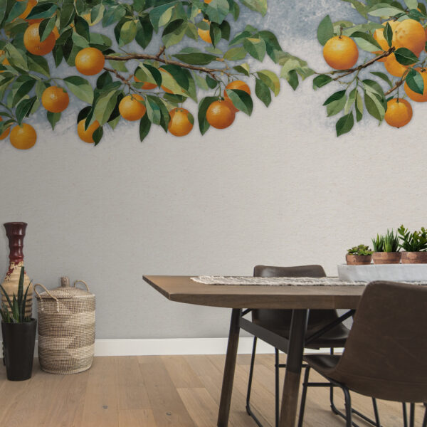 Un ramo de naranjas con hojas Un ramo de naranjas con hojas