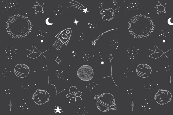 Un fondo espacial en blanco y negro Un fondo espacial en blanco y negro