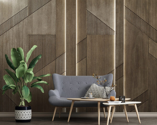 Elegante diseño geométrico sobre paneles de madera. Elegante diseño geométrico sobre paneles de madera.