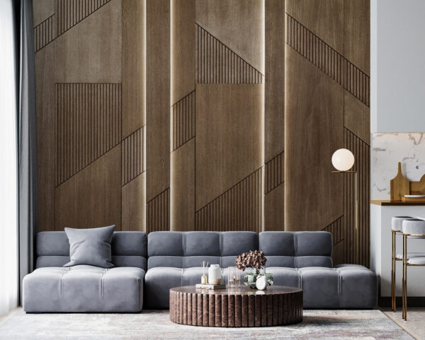 Elegante diseño geométrico sobre paneles de madera. Elegante diseño geométrico sobre paneles de madera.