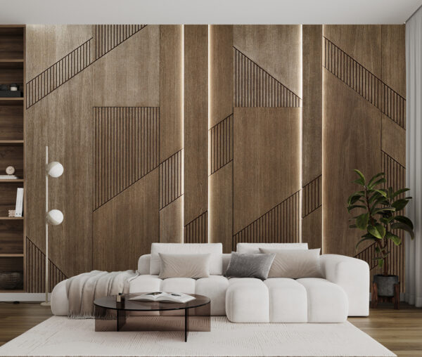 Elegante diseño geométrico sobre paneles de madera. Elegante diseño geométrico sobre paneles de madera.