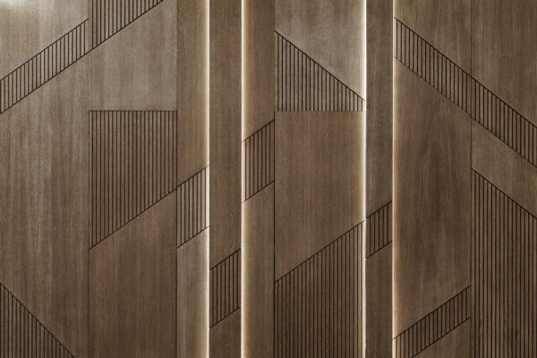 Elegante diseño geométrico sobre paneles de madera. Elegante diseño geométrico sobre paneles de madera.