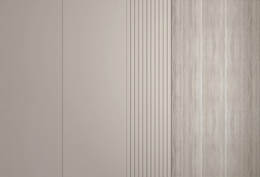 Superficies texturadas en tonos neutros.