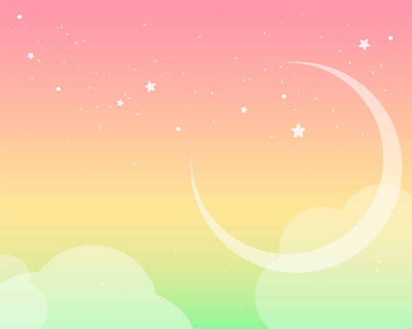 Una luna y estrellas en el cielo Una luna y estrellas en el cielo