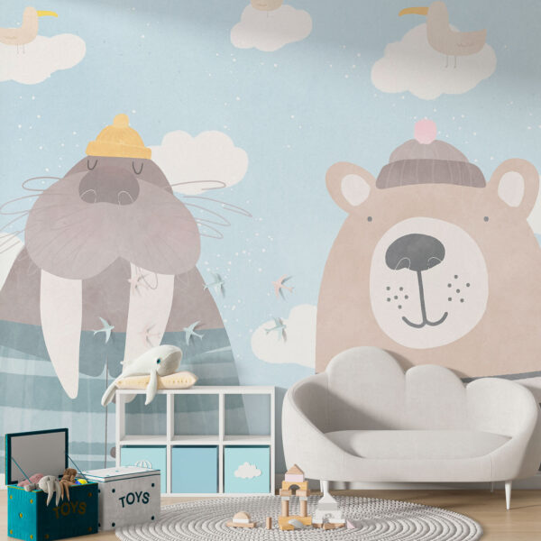 Fotomurales Fotomurales Una morsa y un oso en el cielo (SKU: u97473)