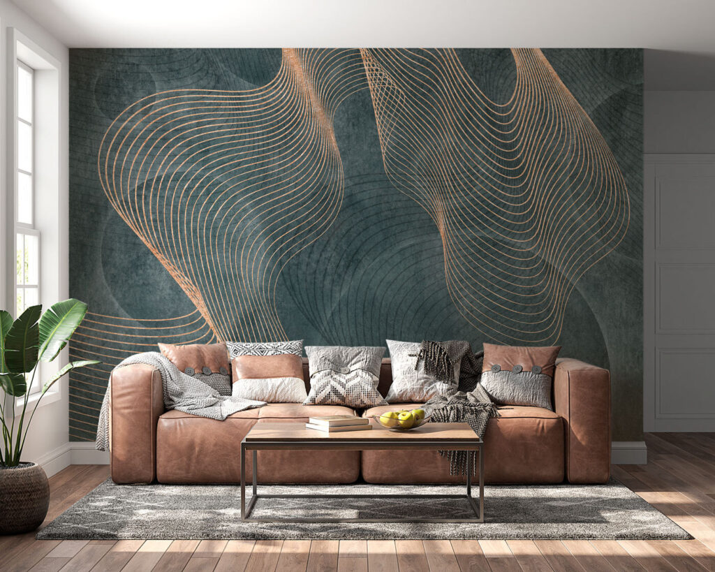 Fluid lines on a textured canvas