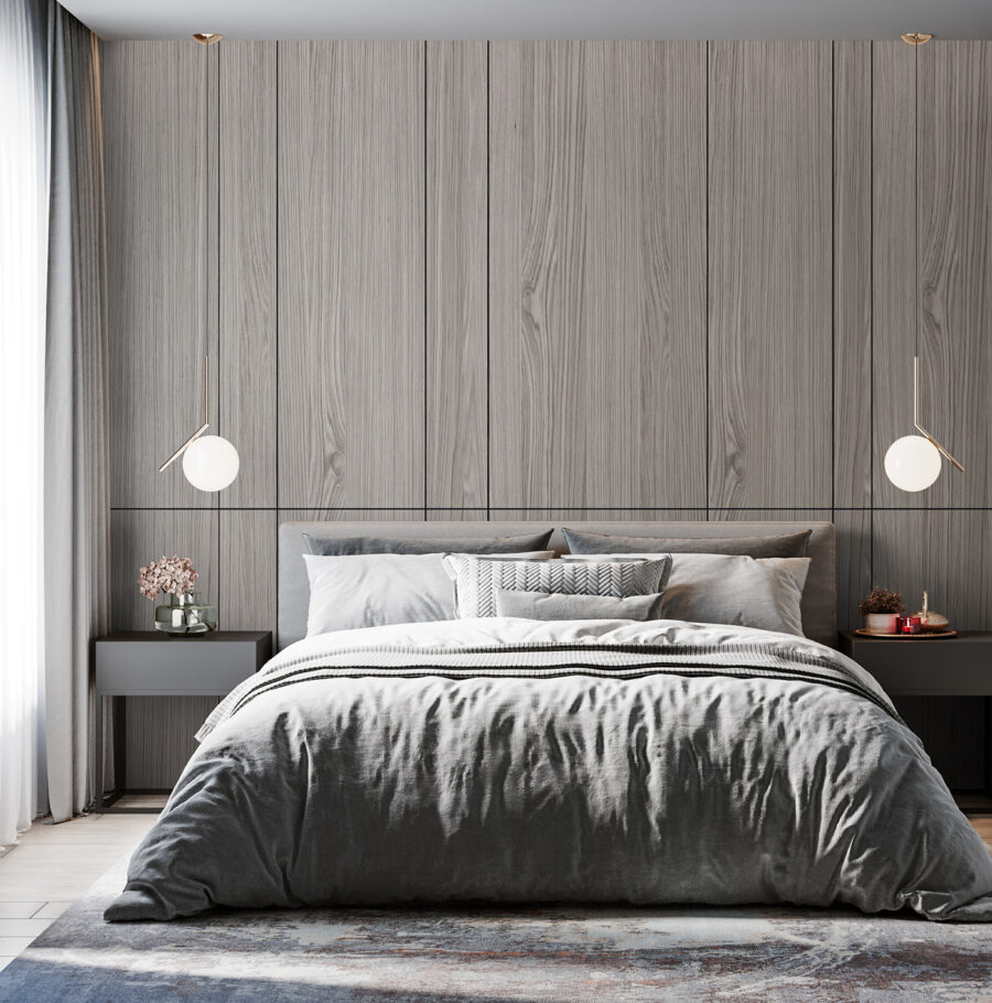Un revestimiento de madera gris