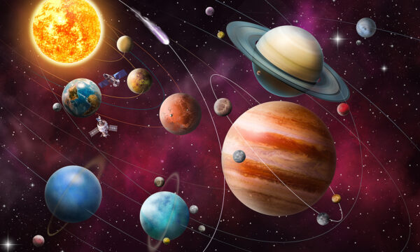 Planetas y estrellas en el espacio Planetas y estrellas en el espacio