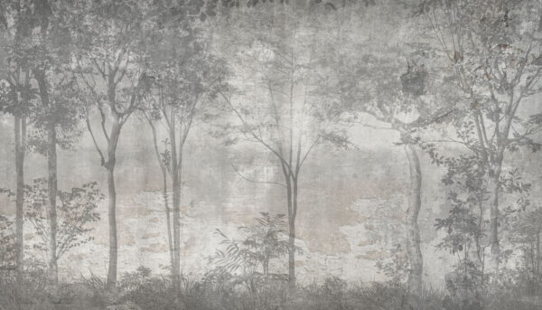 Una foto de árboles en blanco y gris Una foto de árboles en blanco y gris