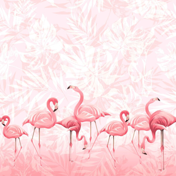 Un grupo de flamencos rosas Un grupo de flamencos rosas