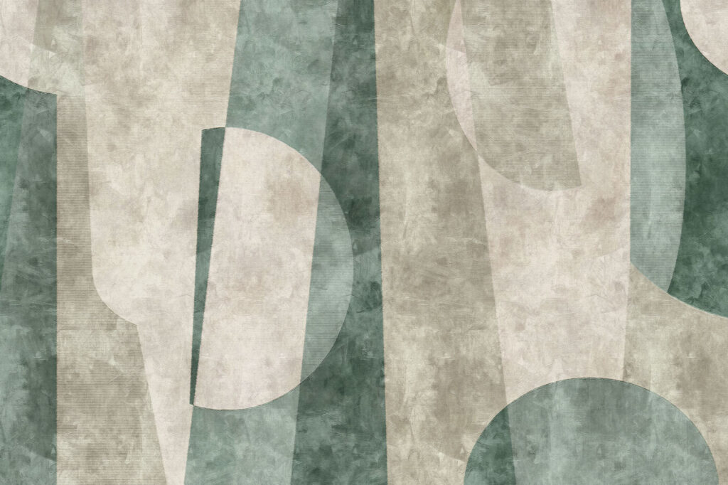 Abstract shapes and muted colors blend