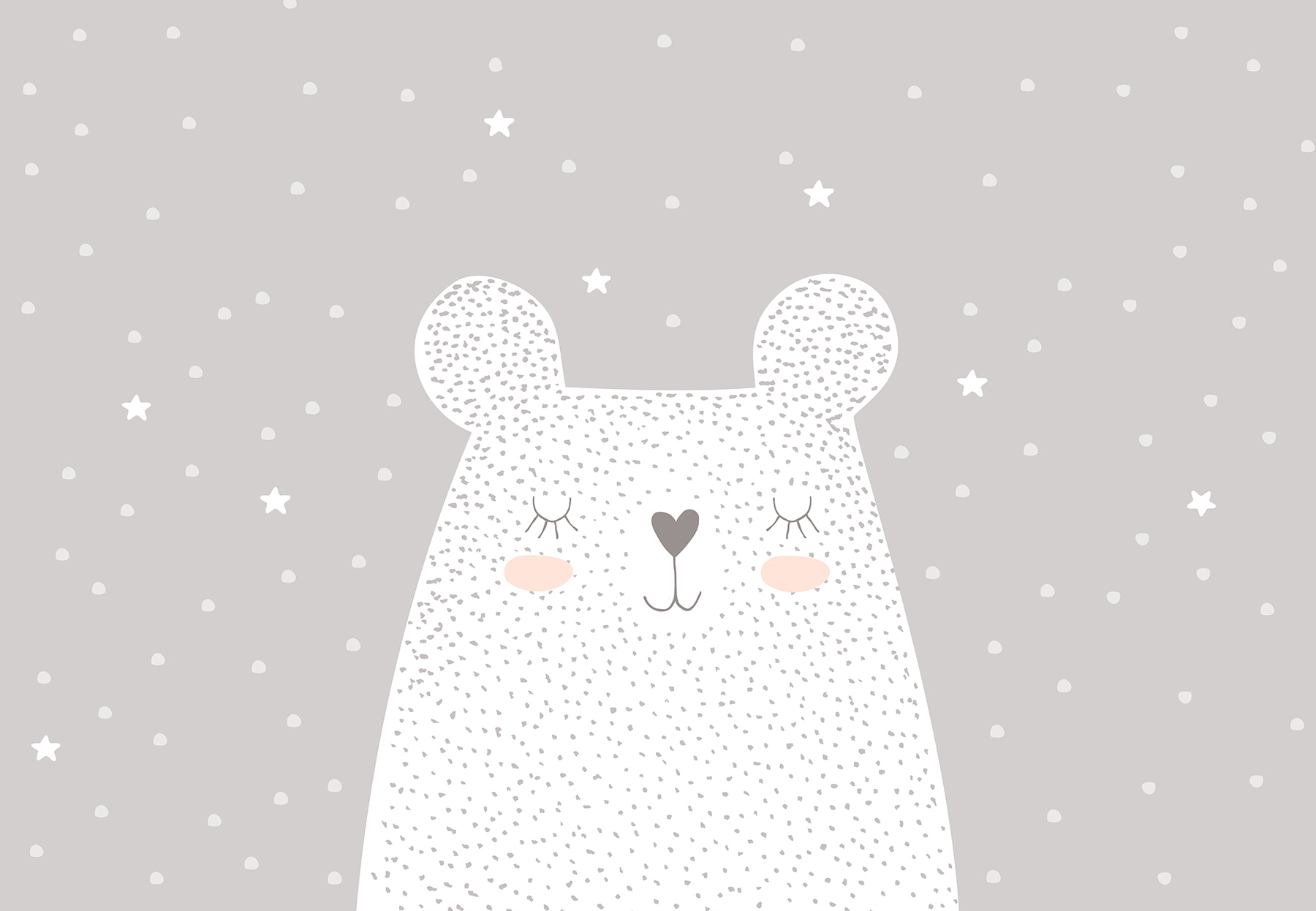 A white bear with dots and stars A white bear with dots and stars