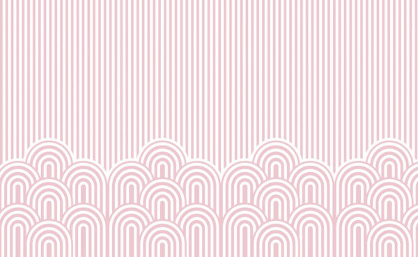 Pink and white striped wallpaper
