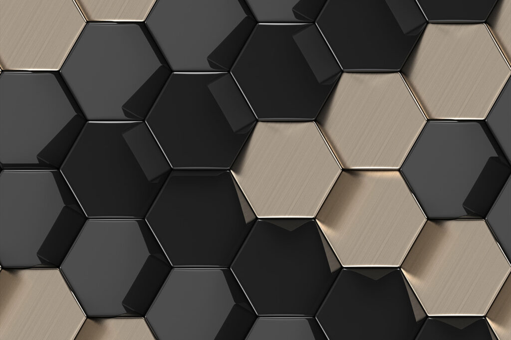 Motivo hexagonal en negro y beige Motivo hexagonal en negro y beige