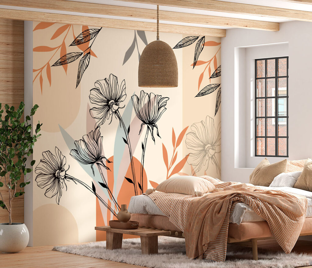 Drawing of flowers and leaves