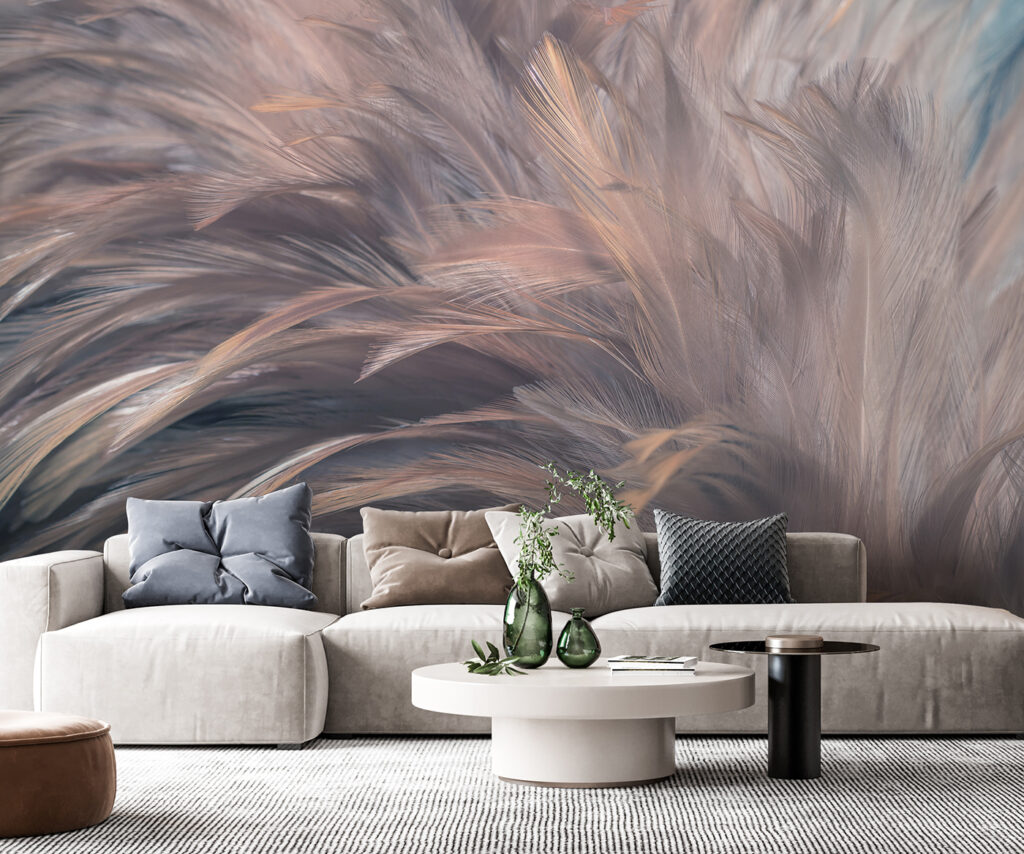 Soft and delicate feather textures