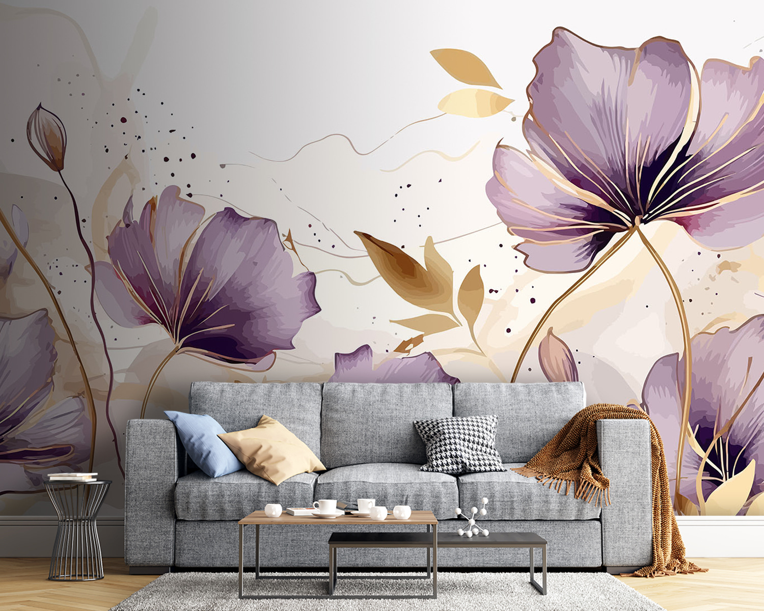 Painting of purple flowers