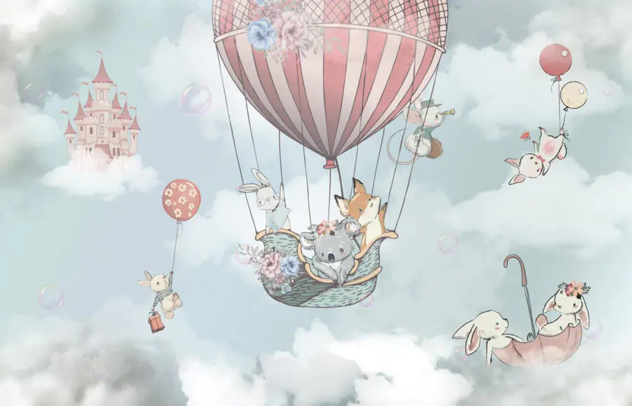 Fotomurales Animal de dibujos animados en un globo aerostático : u96941 - Tapeko.es fotomurales-animal-de-dibujos-animados-en-un-globo-aerost-tico-u96941-tapeko-es