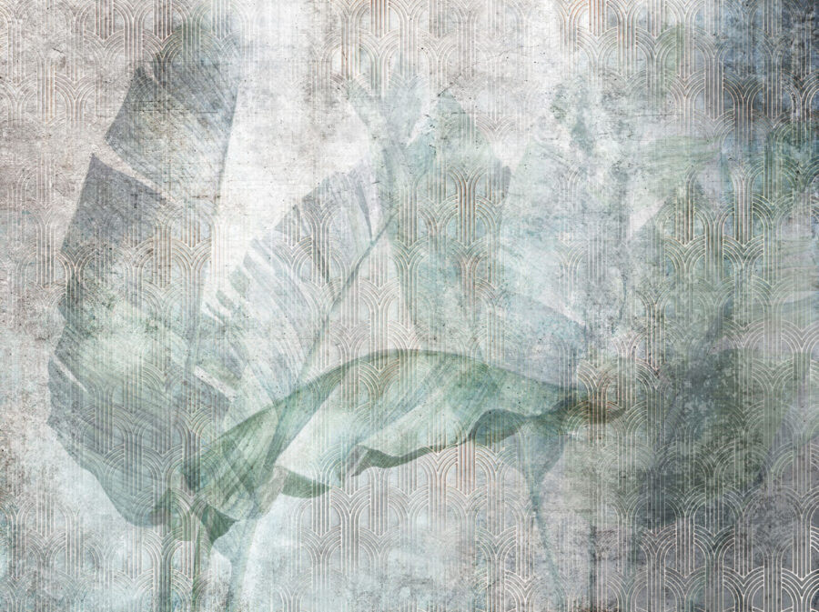 Elegantes hojas sobre fondo texturizado