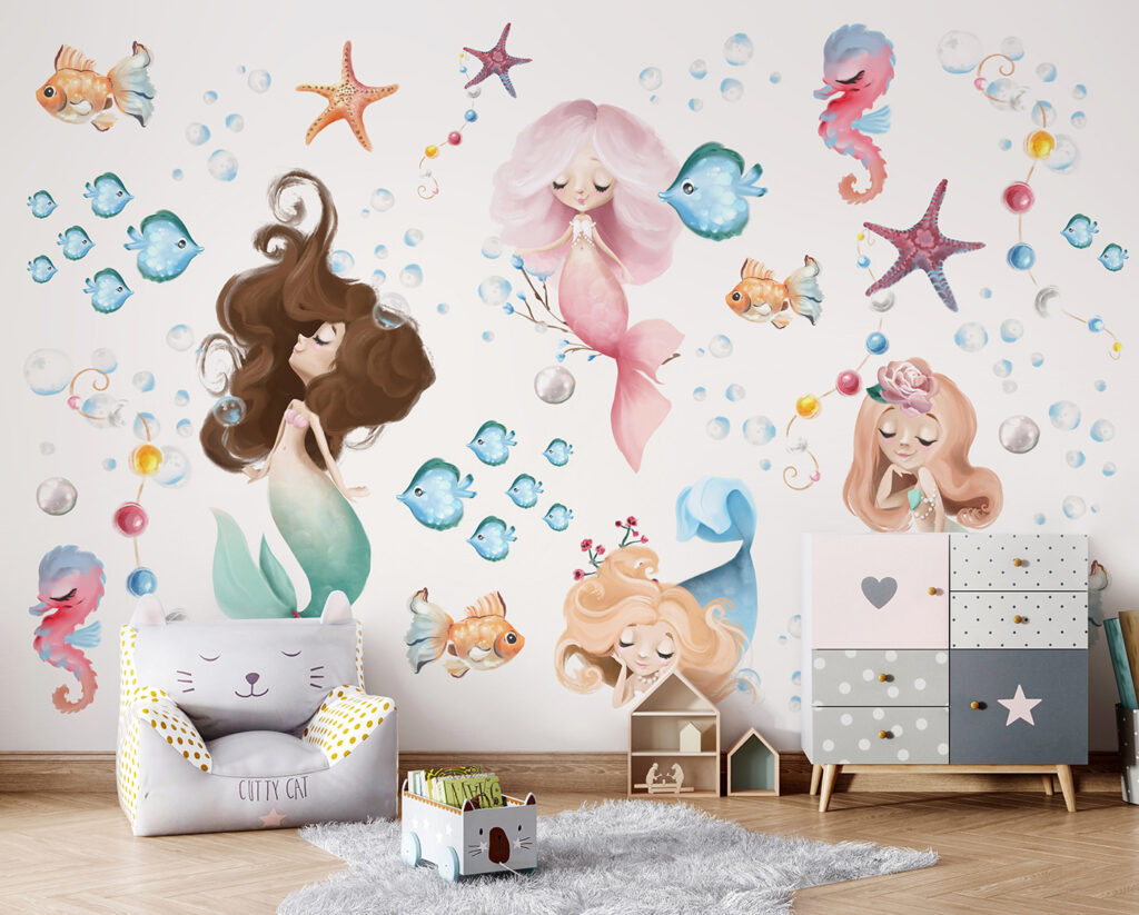 Collection of cartoon mermaids Collection of cartoon mermaids