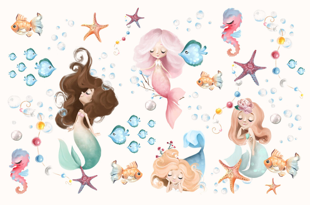 Colección de sirenas de dibujos animados Colección de sirenas de dibujos animados