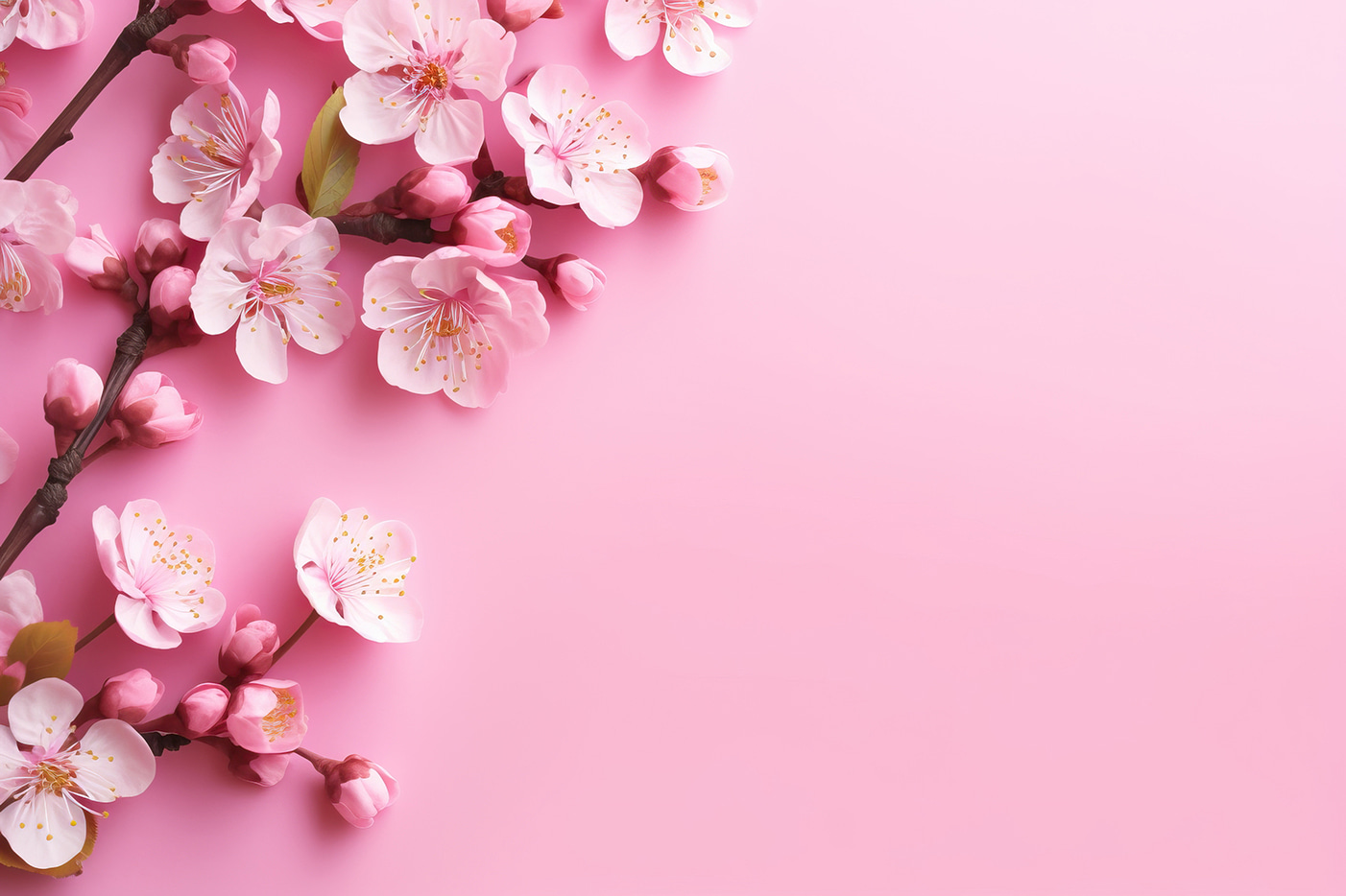 Group of pink flowers on a pink background