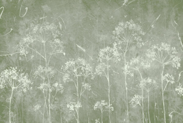 Flores blancas sobre fondo verde Flores blancas sobre fondo verde