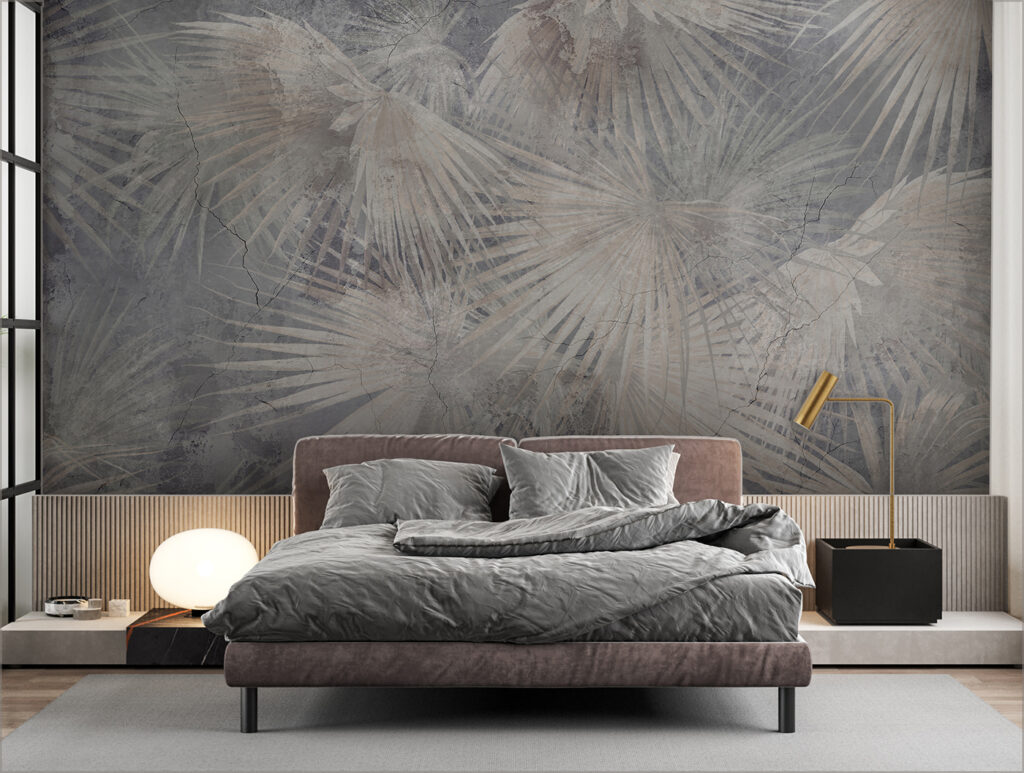 Wallpaper with palm leaves