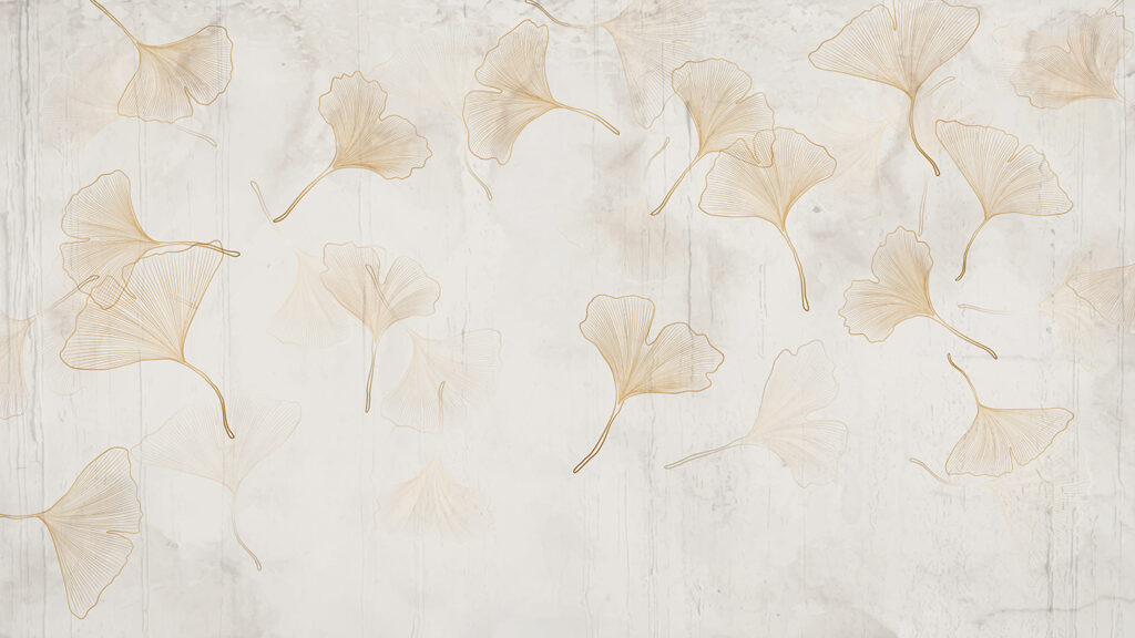 Delicadas hojas de ginkgo sobre un sereno telón de fondo. Delicadas hojas de ginkgo sobre un sereno telón de fondo.