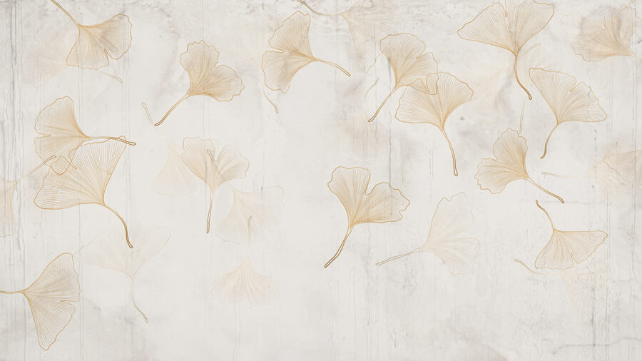 Delicadas hojas de ginkgo sobre un sereno telón de fondo. Delicadas hojas de ginkgo sobre un sereno telón de fondo.