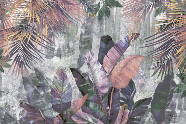 Papel pintado con hojas de colores Papel pintado con hojas de colores