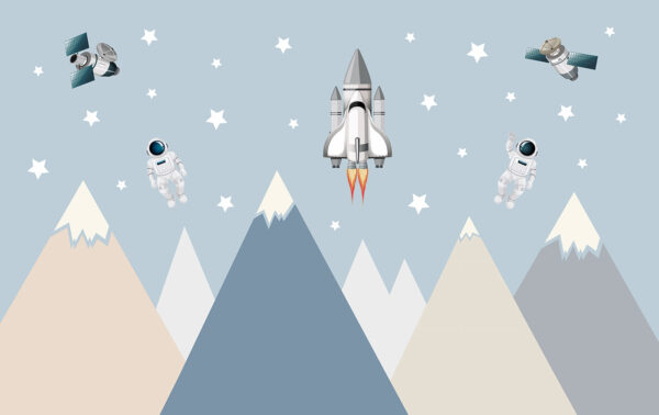 Transbordador espacial y astronauta en el cielo Transbordador espacial y astronauta en el cielo