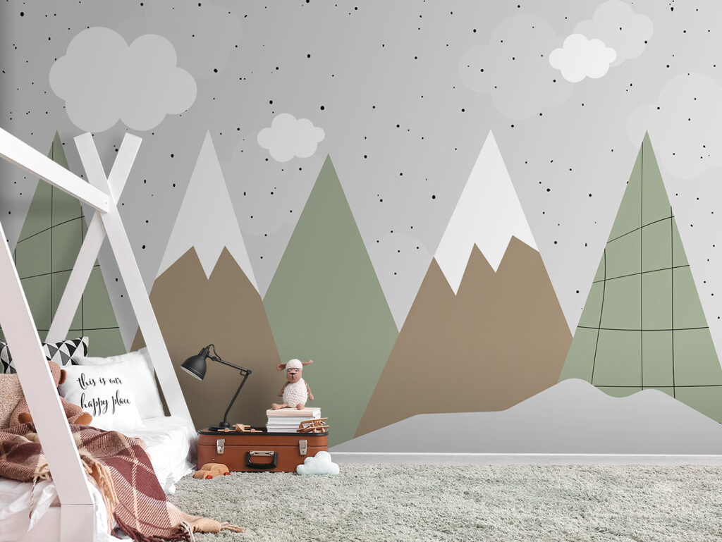 Drawing of mountains and trees Drawing of mountains and trees