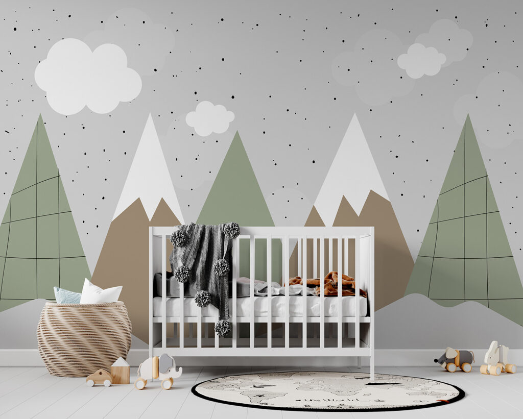 Drawing of mountains and trees Drawing of mountains and trees