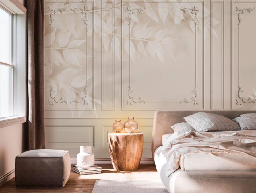 Pared con hojas blancas