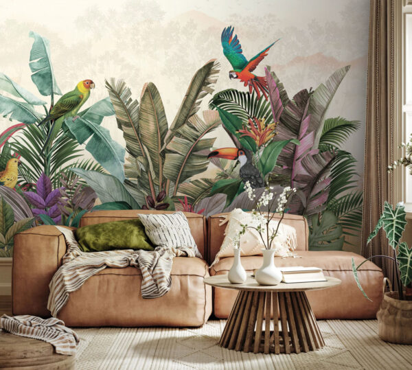 Grupo de aves y plantas Grupo de aves y plantas