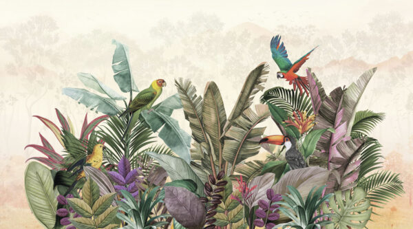 Grupo de aves y plantas Grupo de aves y plantas