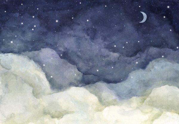 Luna y nubes de noche Luna y nubes de noche