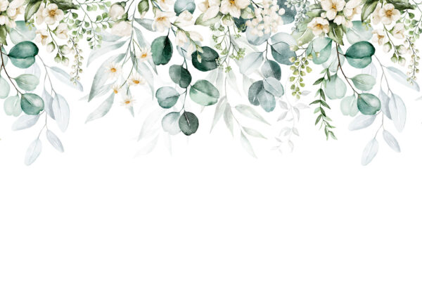 Acuarela de flores y hojas Acuarela de flores y hojas