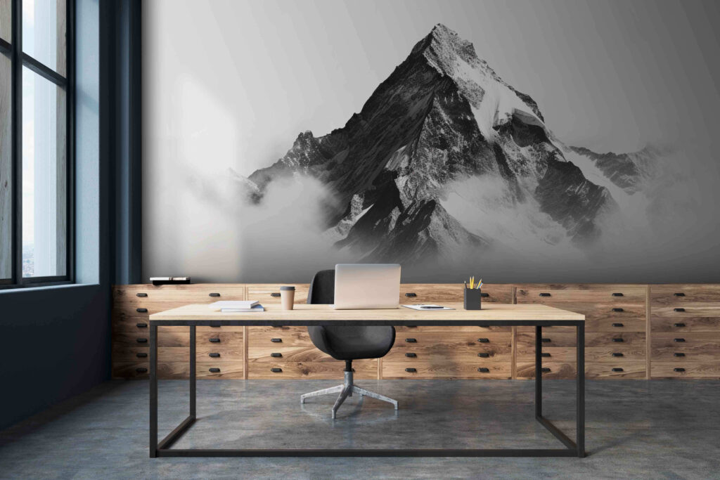 Mountain with snow on top