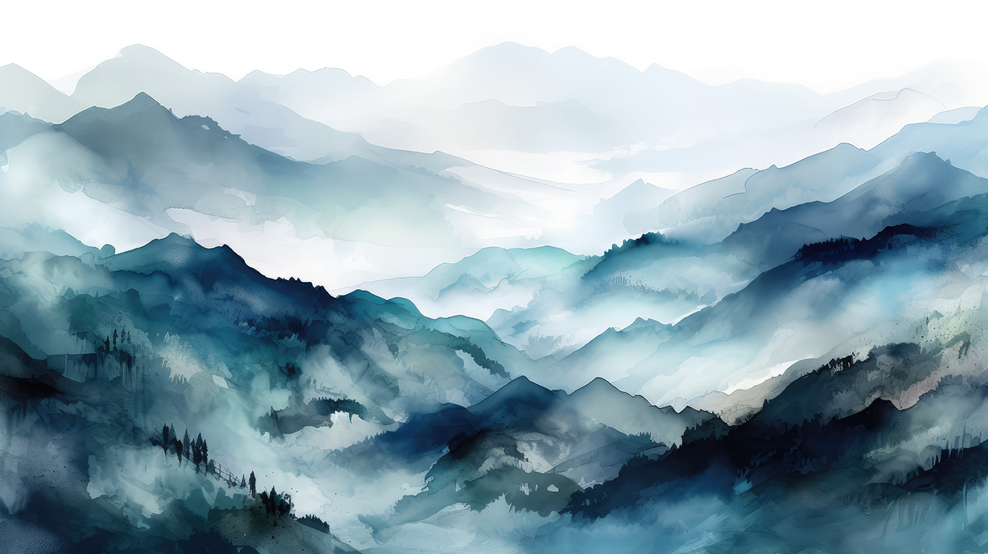 Painting of a mountain range Painting of a mountain range