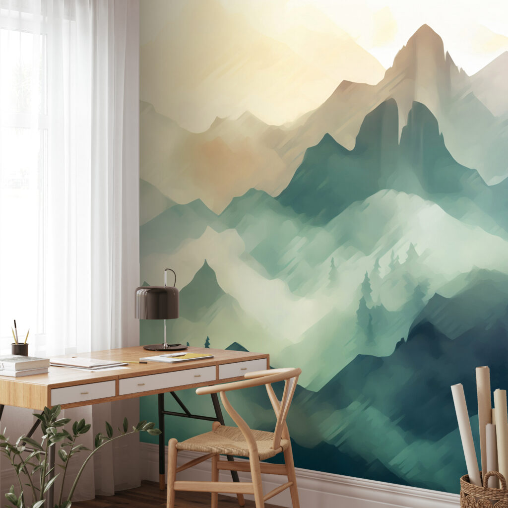 Painting of a mountain range