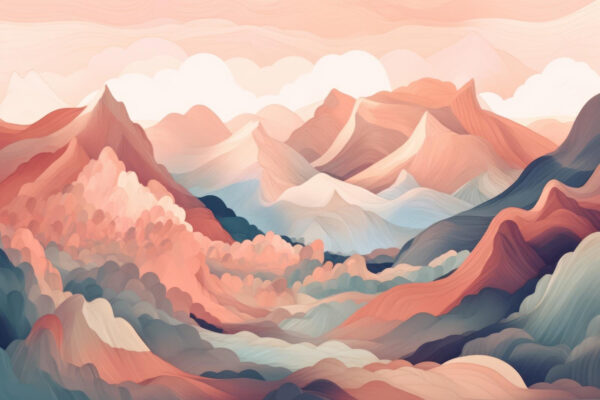 Pintura de montañas y nubes Pintura de montañas y nubes