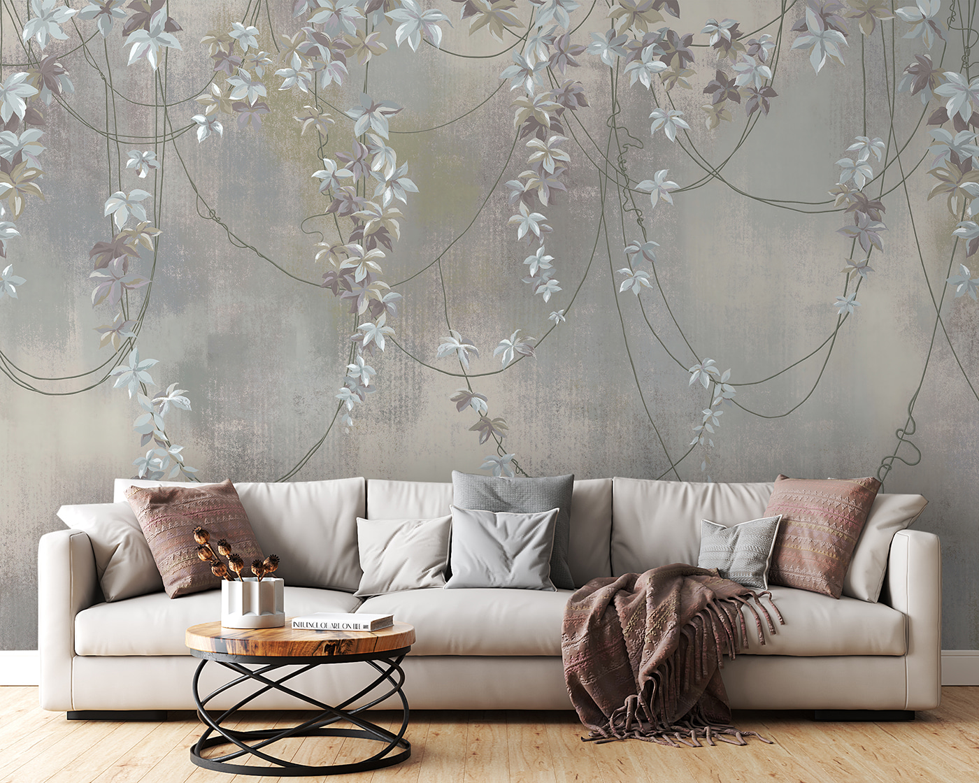 Wallpaper with white flowers Wallpaper with white flowers