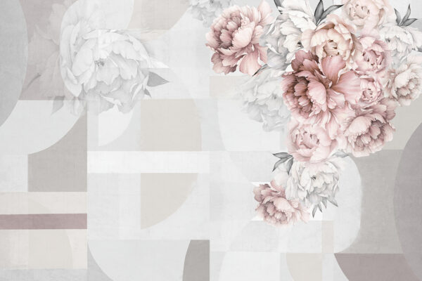 Soft florals complementing abstract shapes Soft florals complementing abstract shapes